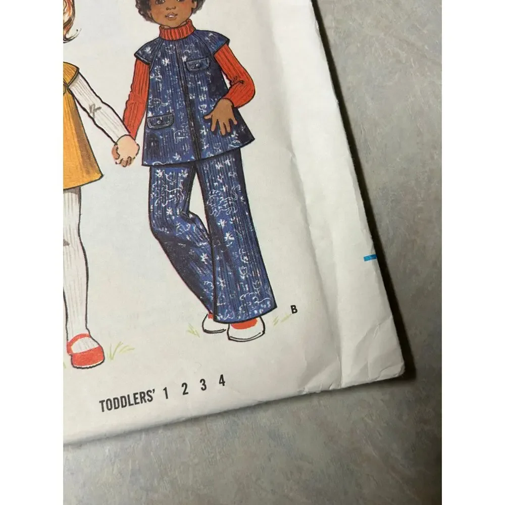 Vintage 1970's Butterick Pattern #3411‎ Toddler Jumpers and Pull-On Pants Size 3